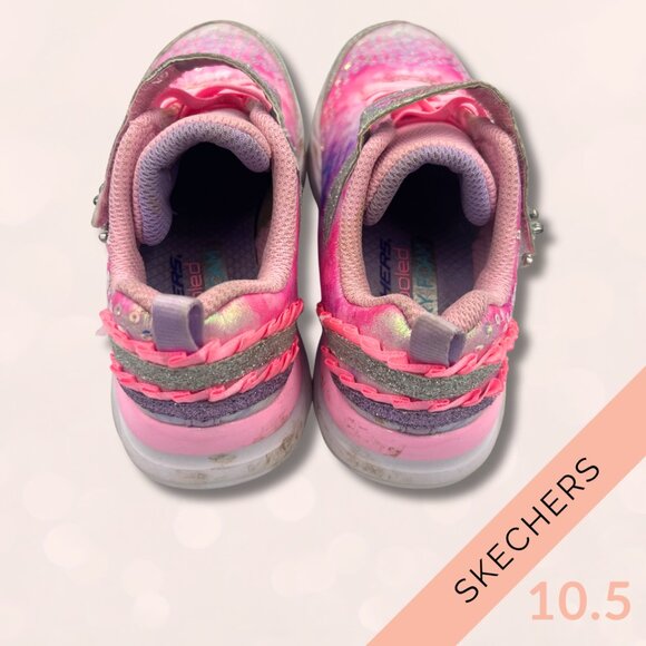 Skechers Sneakers Girl's Size 10.5 – Pink Glitter Rainbow Magical Collection - Picture 3 of 6